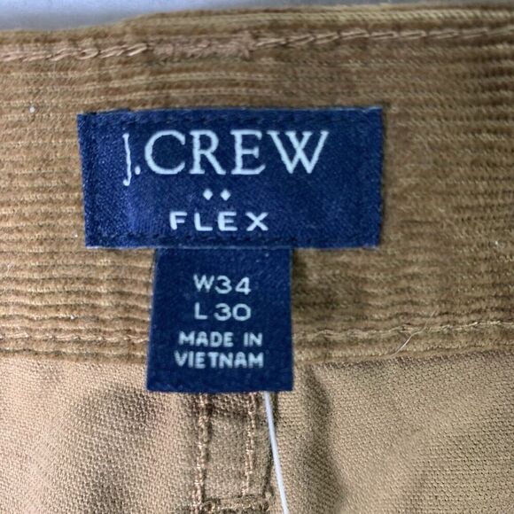 J Crew Flex Slim Fit Straight Leg Corduroy Pants Mens Size 34x30 Brown NWT $98 - Picture 10 of 14